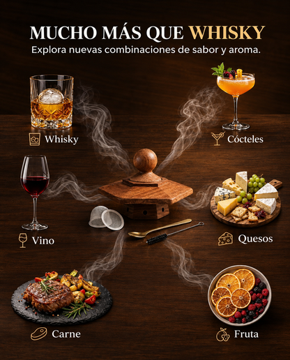 Ahumador de Whisky con Kit de 4 Maderas